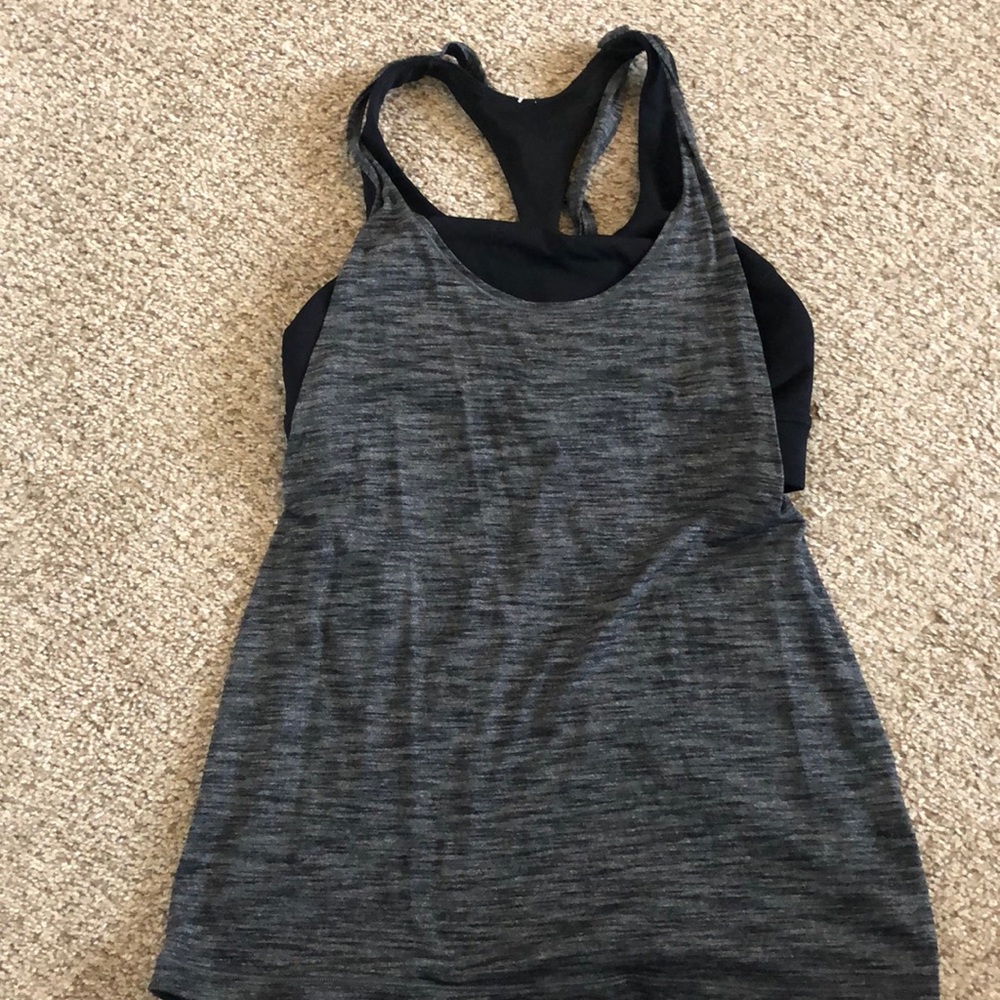 Lululemon heathered blank tank with built in bra